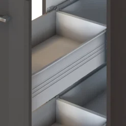 Küchenzeile Ragnar 330cm mit Platz für Kühlschrank, Backofen und Geschirrspüler - Hochglanz anthrazit