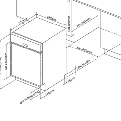 Küchenzeile Ragnar 330cm mit Platz für Kühlschrank, Backofen und Geschirrspüler - Hochglanz anthrazit
