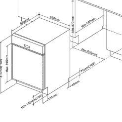 Küchenzeile Ragnar 390cm mit Platz für Kühl-Gefrierkombination, Backofen und Geschirrspüler - hochglänzend weiß