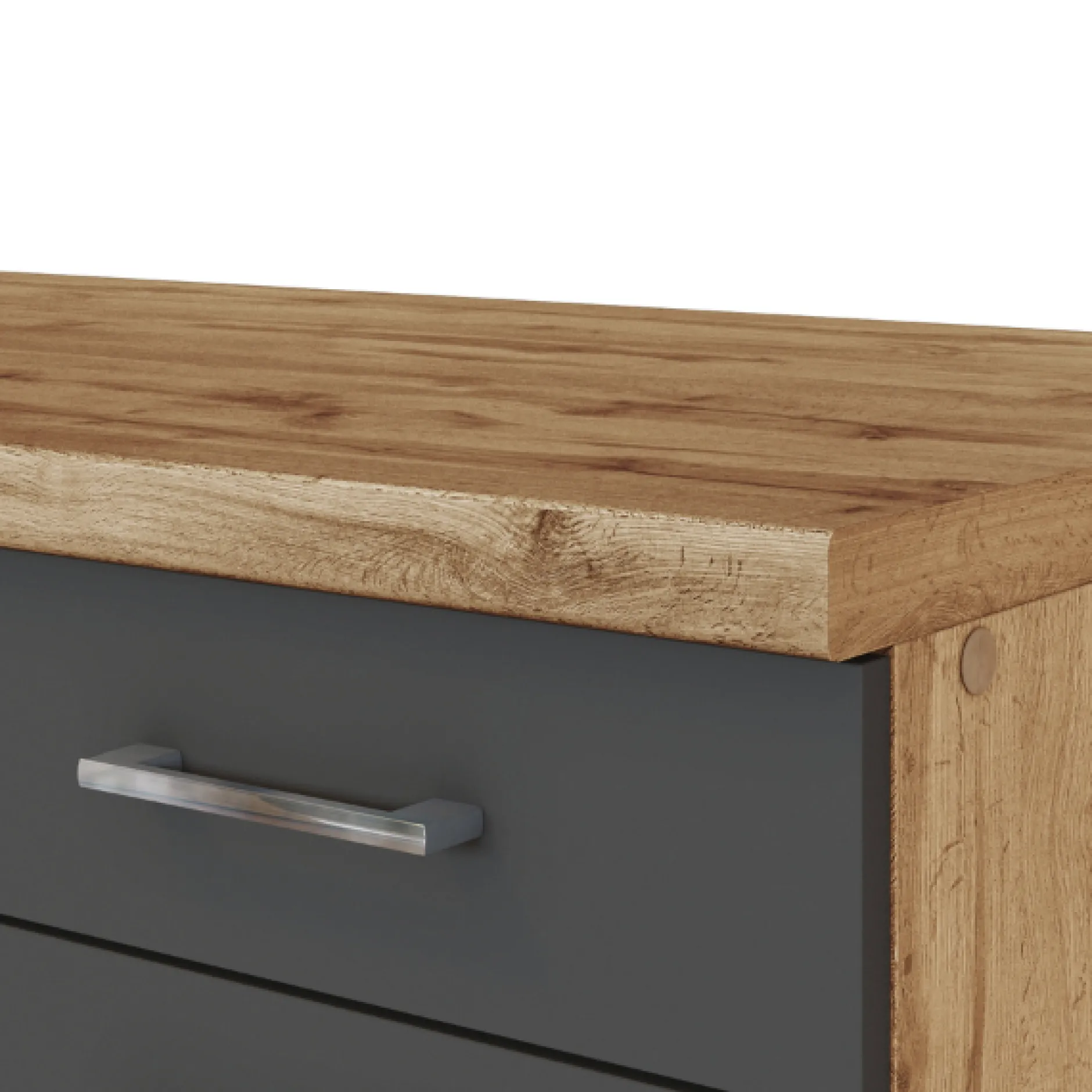 Küchenzeile Sorrella 270cm mit Backofen und Kühlschrank - anthrazit/ocker
