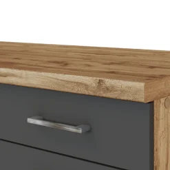 Küchenzeile Sorrella 270cm mit Backofen, Geschirrspüler und Kühlschrank - anthrazit/ocker