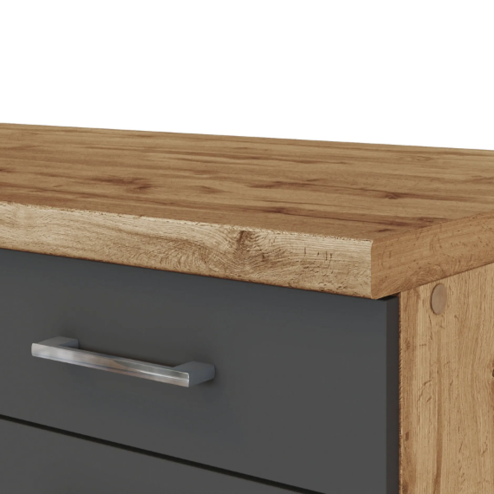 Küchenzeile Sorrella 270cm mit Backofen und Kühlschrank - anthrazit/ocker