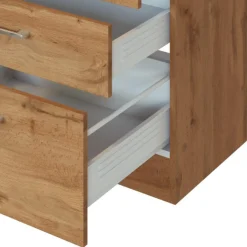 Küchenzeile Sorrella 270cm mit Backofen und Kühlschrank - Eiche
