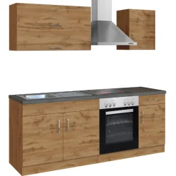 Küchenzeile Sorrella 210cm mit eingebautem Backofen - Eiche