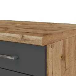 Küchenzeile Sorrella 270cm mit Geschirrspüler, Backofen und Kühlschrank - anthrazit/ocker