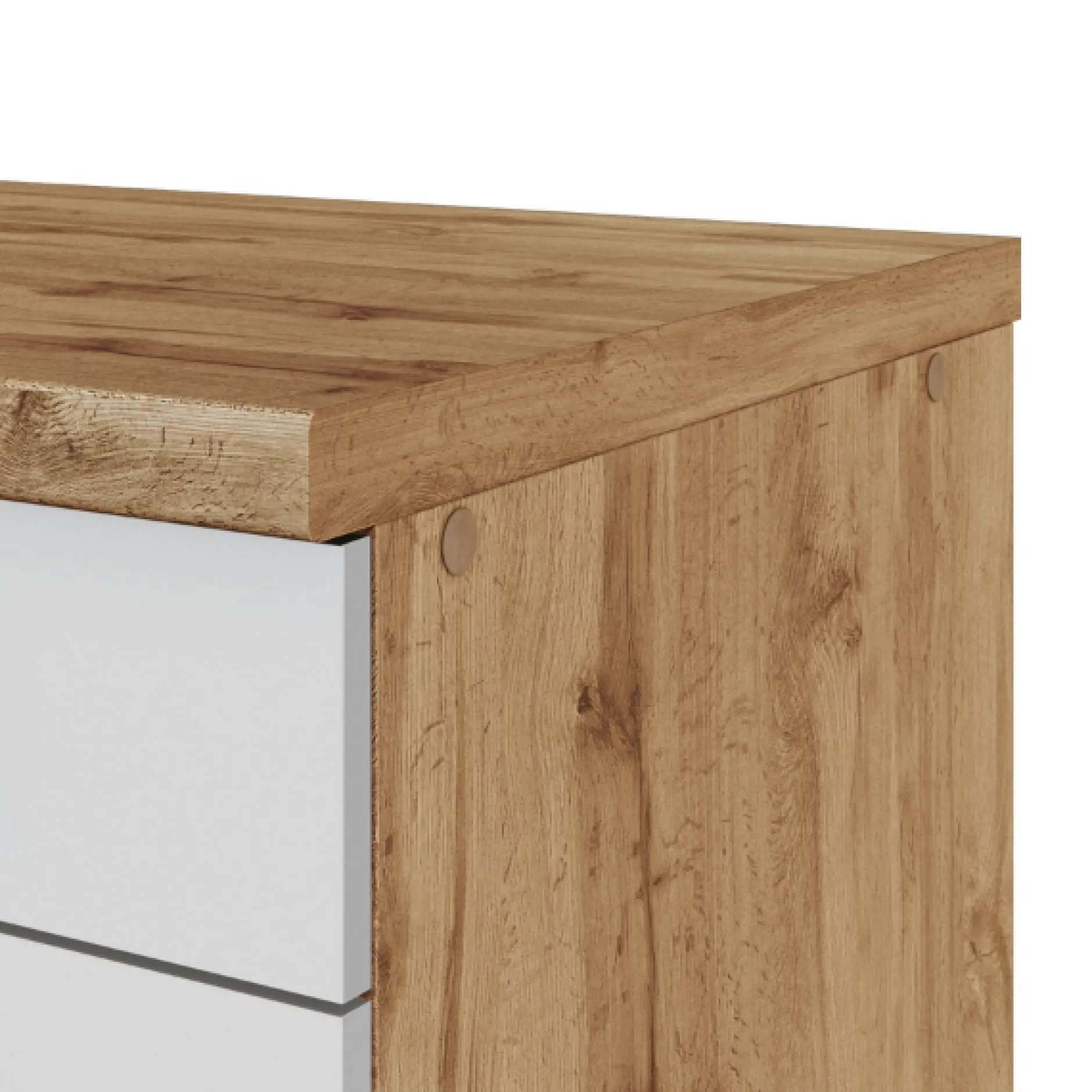 Küchenzeile Sorrella 210cm mit Geschirrspüler und Backofen - weiß/Eiche