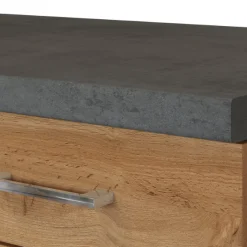 Küchenzeile Sorrella 270cm mit Platz für Backofen und Kühlschrank - Eiche/Graphit