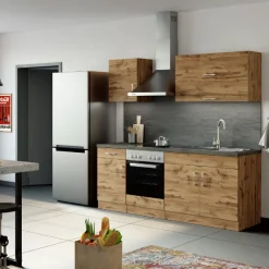 Küchenzeile Sorrella 210cm mit Platz für Backofen - Eiche