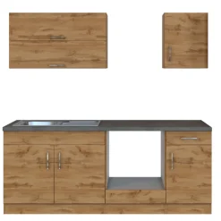Küchenzeile Sorrella 210cm mit Platz für Backofen - Eiche