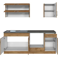 Küchenzeile Sorrella 210cm mit Platz für Backofen - Eiche