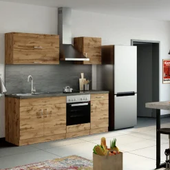Küchenzeile Sorrella 210cm mit Platz für Backofen - Eiche