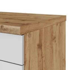Küchenzeile Sorrella 270cm mit Platz für Backofen, Geschirrspüler und Kühlschrank - weiß/Eiche