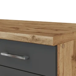 Küchenzeile Sorrella 270cm mit Platz für Backofen und Kühlschrank - anthrazit/ocker
