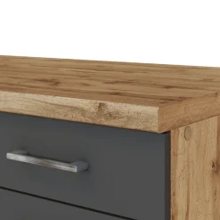 Küchenzeile Sorrella 270cm mit Platz für Geschirrspüler, Backofen und Kühlschrank - anthrazit/ocker