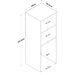 KD110 Waschmaschinenschrank | 100 % MELAMIN | Weiß
