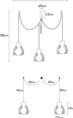 Kemah Kronleuchter | METALLGEHÄUSE | Schwarz