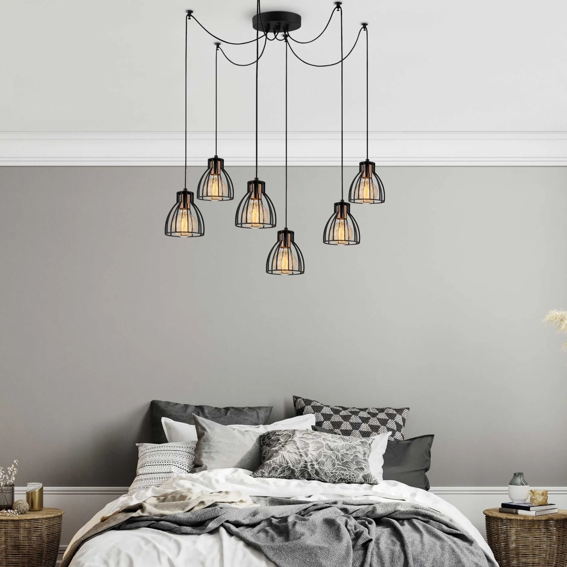 Kemah Kronleuchter | METALLGEHÄUSE | Schwarz