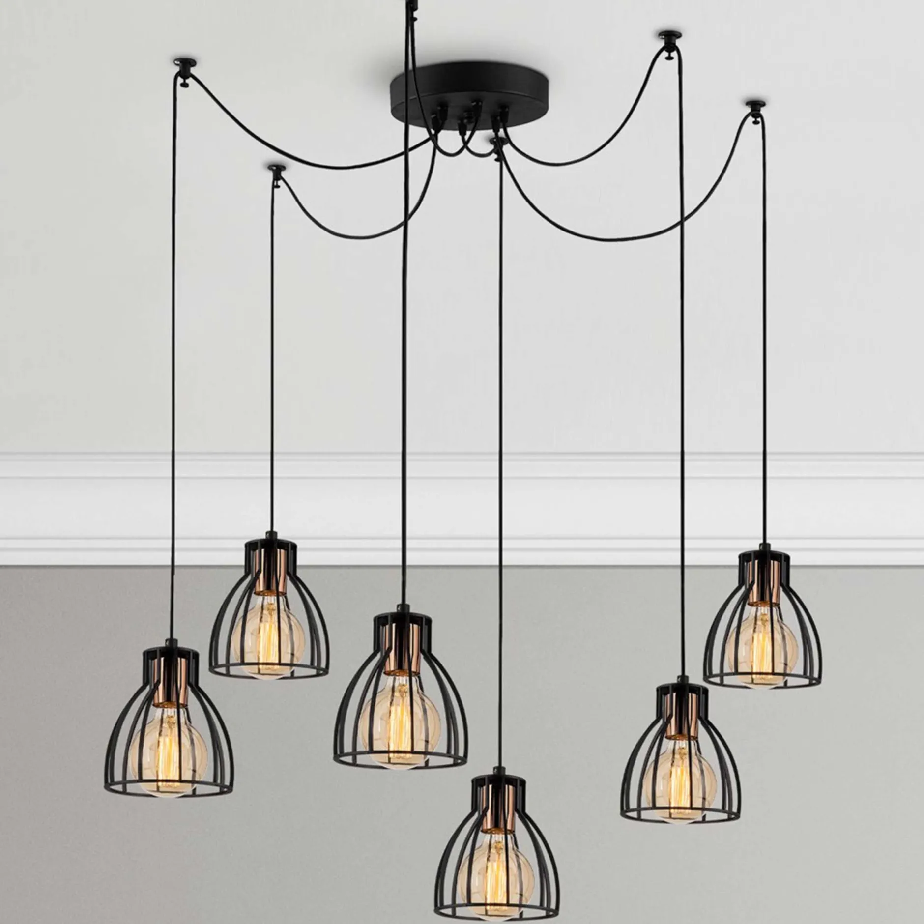 Kemah Kronleuchter | METALLGEHÄUSE | Schwarz