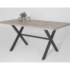 Kijara Esstisch 160x90 cm-Betonoptik/Anthrazit