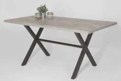 Kijara Esstisch 160x90 cm-Betonoptik/Anthrazit