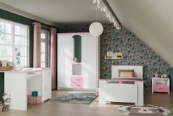 Kinderbett Biotiful girl 90x190 cm - rosa/weiß