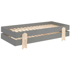 Kinderbett Modulo arrow 90x200 stapelbar 2er-Set - anthrazit/Kieferholz