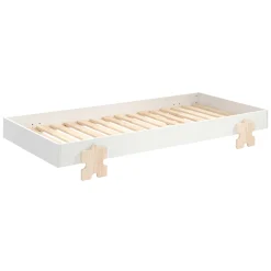 Kinderbett Modulo Puzzle 90x200 stapelbar 2er-Set - weiß/Kieferholz