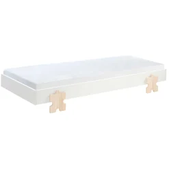 Kinderbett Modulo Puzzle 90x200 stapelbar 2er-Set - weiß/Kieferholz