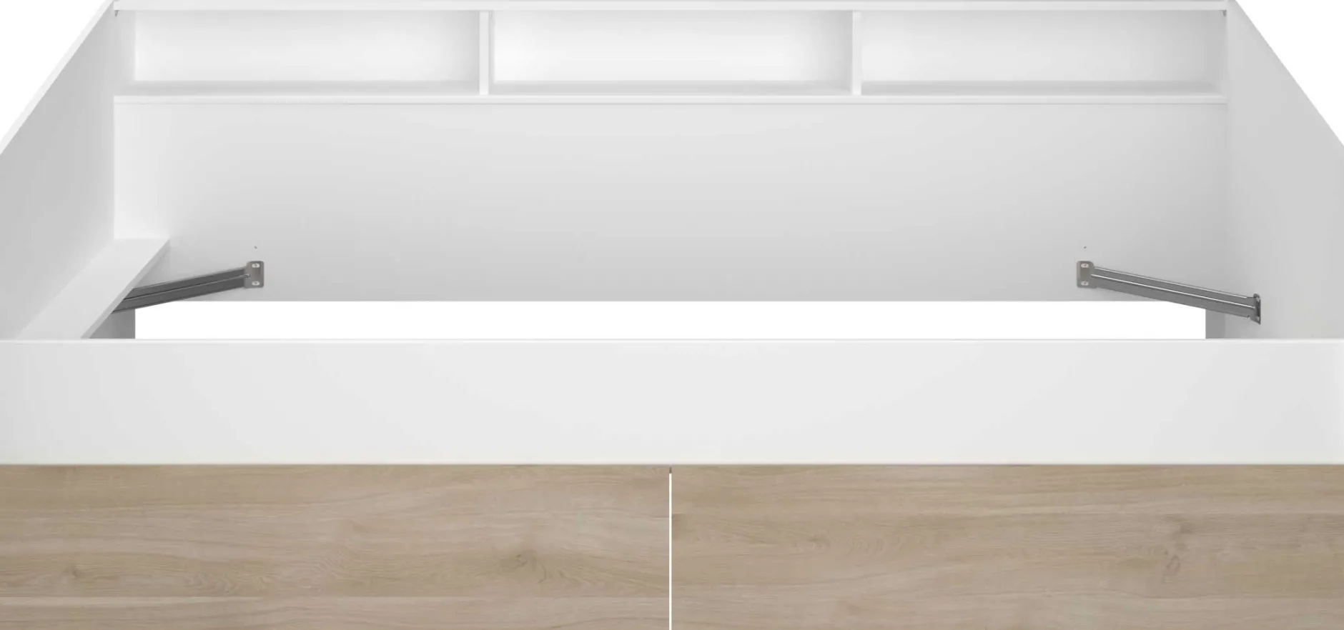 Kinderbett Sleep 90x200cm mit Bettkästen - weiß/Eiche Dekor