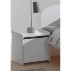 Kinderbett 90x200 cm mit Lattenrost und Nachttisch Kiddy-weiß