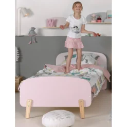 Kinderbett 90x200 cm mit Lattenrost und Nachttisch Kiddy-pink