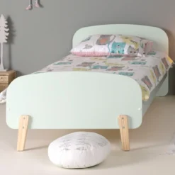 Kinderbett 90x200 cm mit Lattenrost und Nachttisch Kiddy-mintgrün