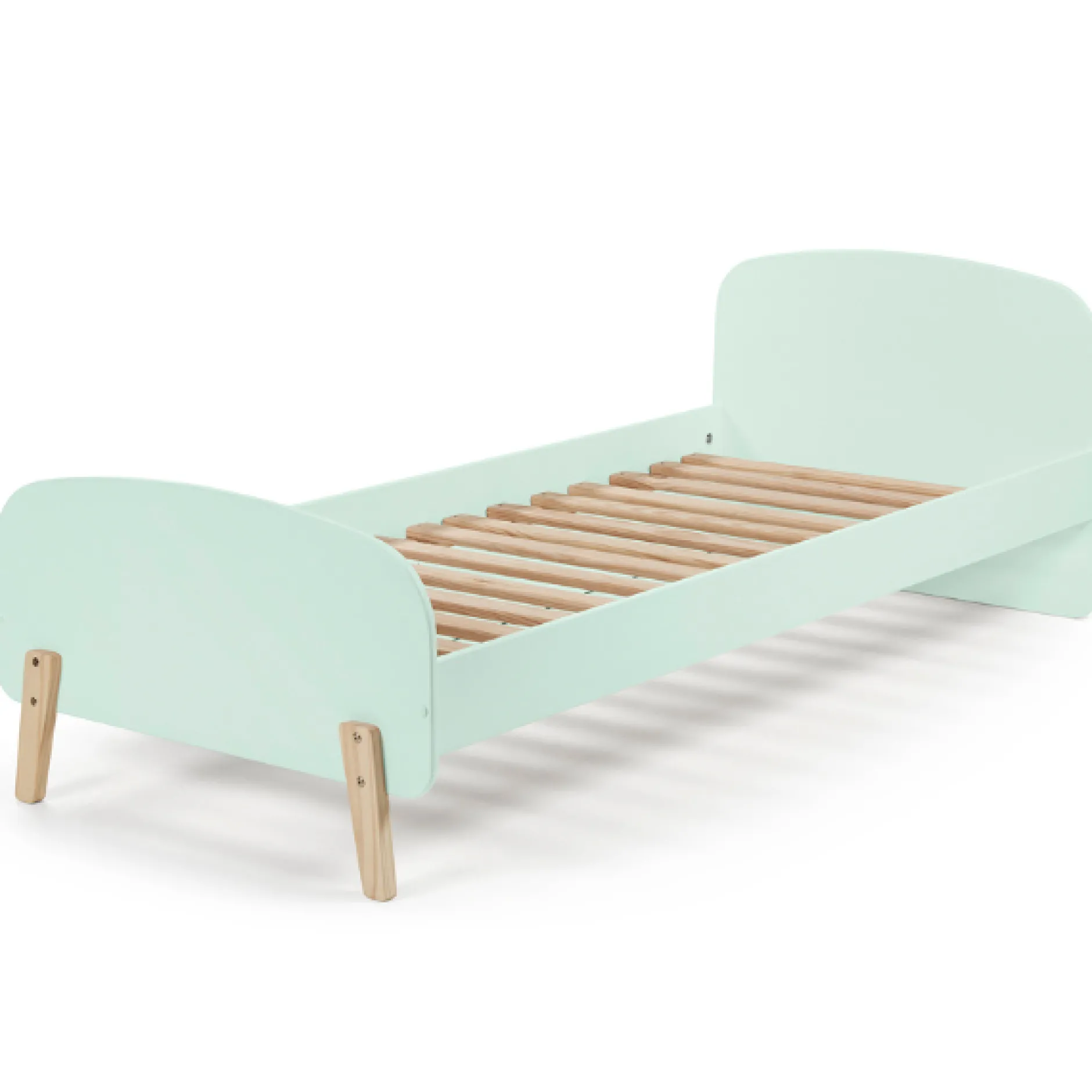 Kinderbett 90x200 cm mit Lattenrost und Nachttisch Kiddy-mintgrün
