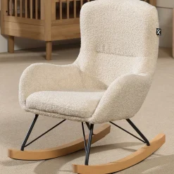 Kinderschaukelstuhl Rocky - 66x56x69cm - beige Bouclé-Stoff