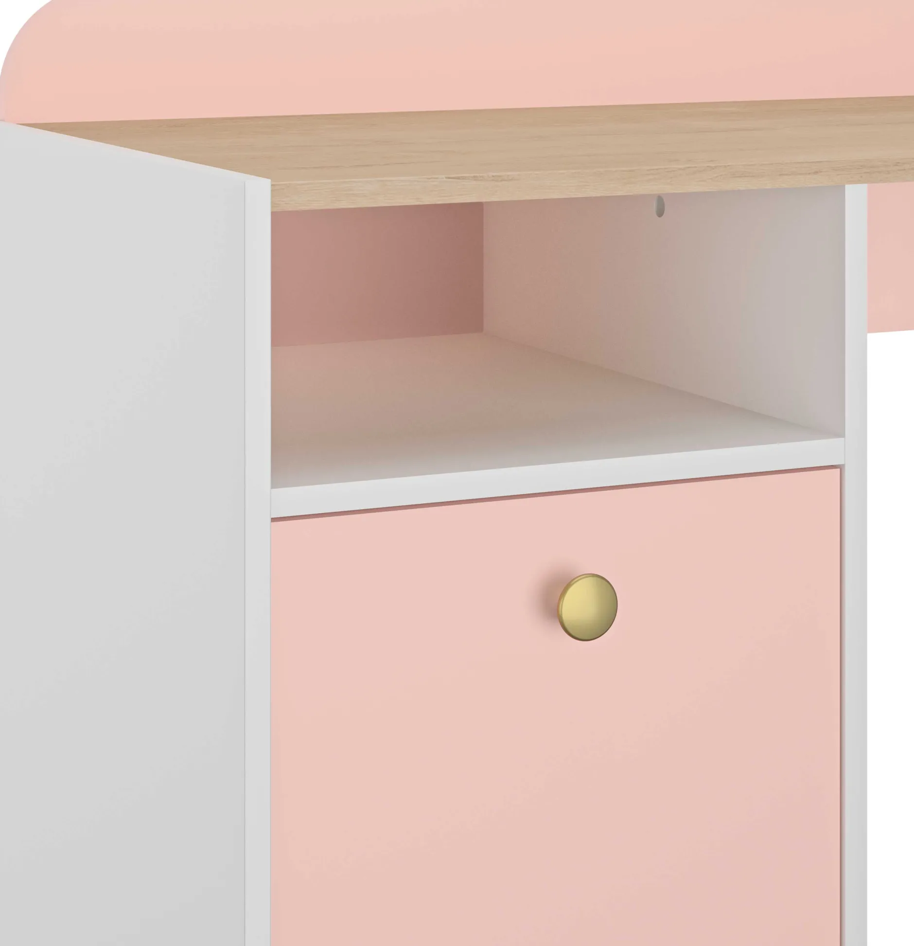 Kinderschreibtisch Romy | 110 x 52 x 85 cm | weiß-pastellrosa