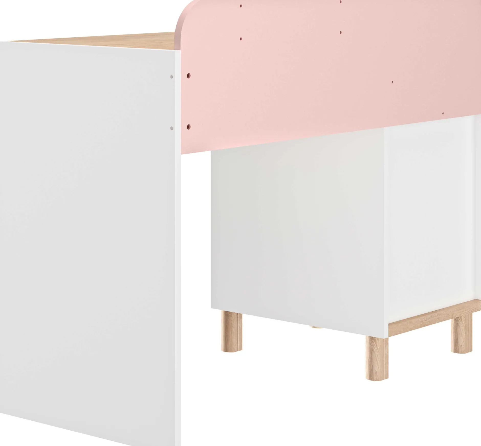 Kinderschreibtisch Romy | 110 x 52 x 85 cm | weiß-pastellrosa