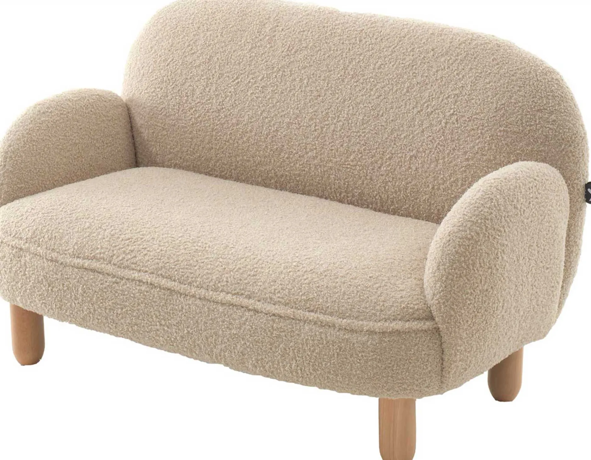 Kindersofa Rocky - 89x54x45cm - beige Bouclé-Stoff