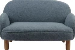 Kindersofa Rocky - 89x54x45cm - blauer Bouclé-Stoff