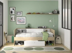 Kinder- und Jugendbett mit Stauraum Alicia | 90 x 200 cm | Design Châtaignier