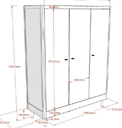 Kinderzimmer Forrest: Nachttisch, Bett 90x200, Kleiderschrank, Schreibtisch - Weißbuche