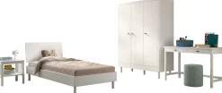 Kinderzimmer Forrest: Nachttisch, Bett 90x200, Kleiderschrank, Schreibtisch - Weißbuche