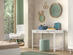 Kinderzimmer Forrest: Nachttisch, Bett 90x200, Kleiderschrank, Schreibtisch - Weißbuche