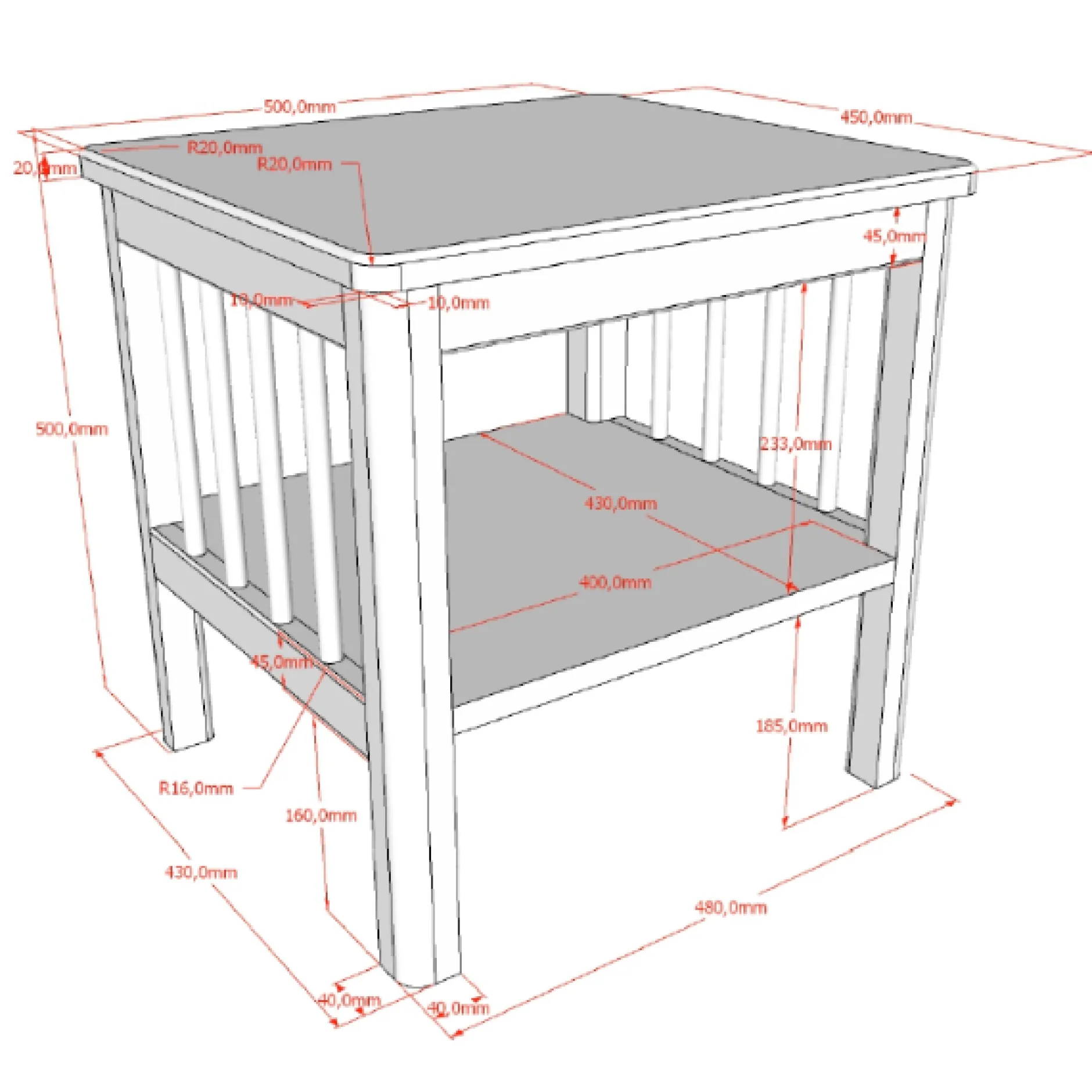 Kinderzimmer Forrest: Nachttisch, Bett 90x200, Kleiderschrank, Regal - Weißbuche