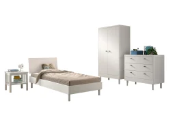 Kinderzimmer Forrest: Nachttisch, Bett 90x200, Kleiderschrank, Kommode - Weißbuche