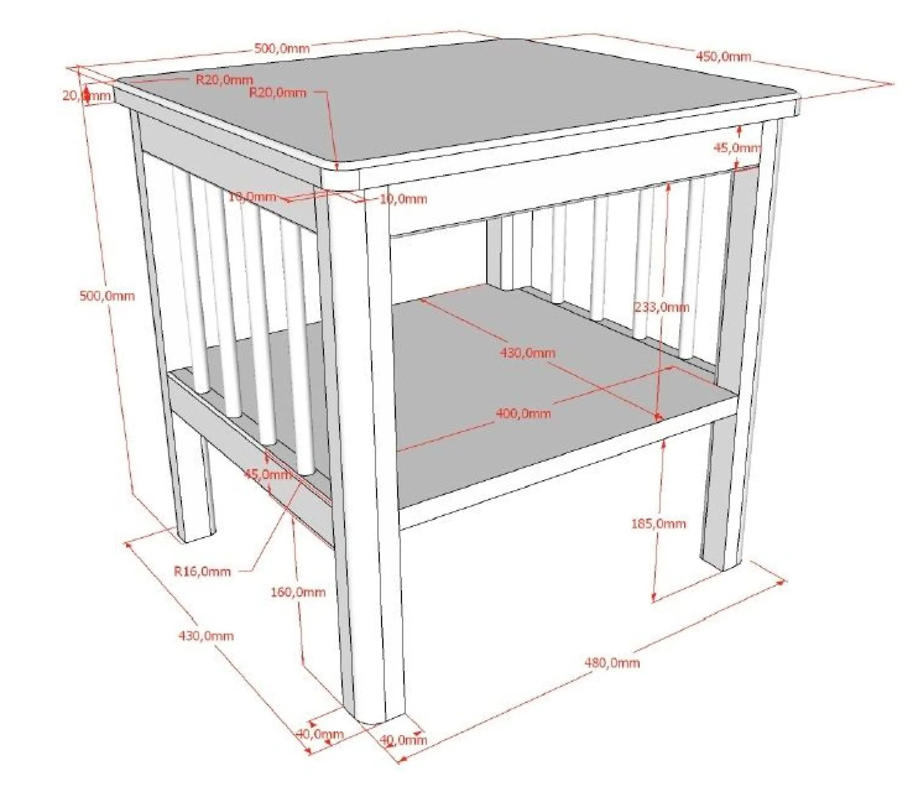 Kinderzimmer Forrest: Nachttisch, Bett 90x200, Kleiderschrank, Regal - Weißbuche