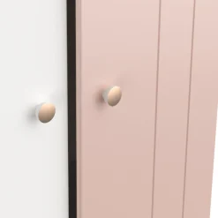 Kinderzimmer Janne: Bett 90x200cm, Nachttisch, Kleiderschrank, Schreibtisch - rosa/weiß