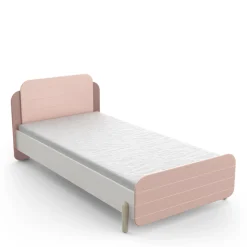 Kinderzimmer Janne: Bett 90x190cm, Nachttisch, Kommode, Kleiderschrank - rosa/weiß