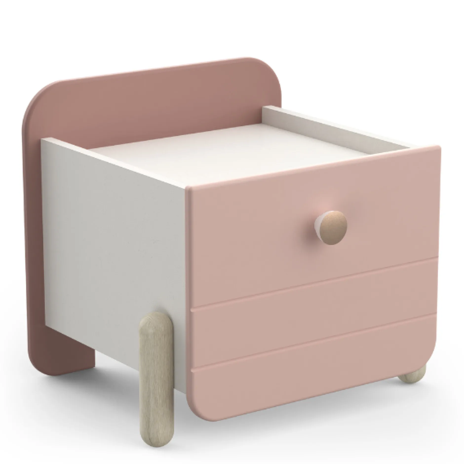 Kinderzimmer Janne: Bett 90x190cm, Nachttisch, Kleiderschrank, Schreibtisch - rosa/weiss