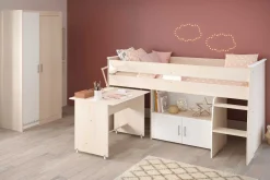 Kinderzimmerkombination Charly 90x200 | Halbhohes Bett und Kleiderschrank