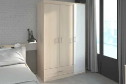 Kinderzimmerkombination Charly 90x200 | Halbhohes Bett und Kleiderschrank